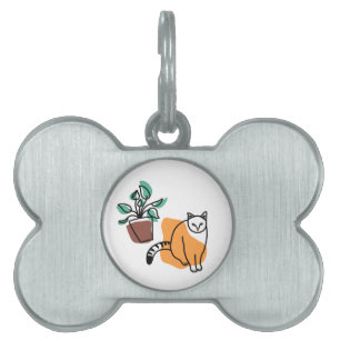 Katze und Pflanze Tiermarke