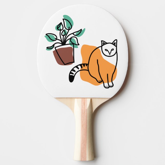 Katze und Pflanze Tischtennis Schläger (Vorderseite)
