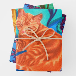 Katze und Quilt Geschenkpapier Set