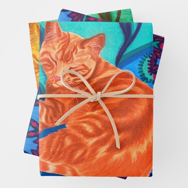 Katze und Quilt Geschenkpapier Set (Beispiel)