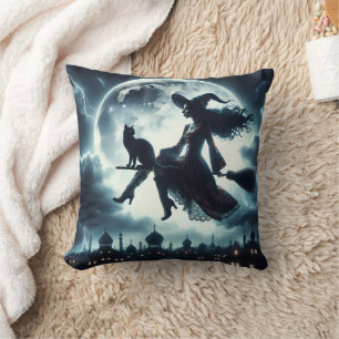Katze und Rotzunge auf einem Broomstick Kissen