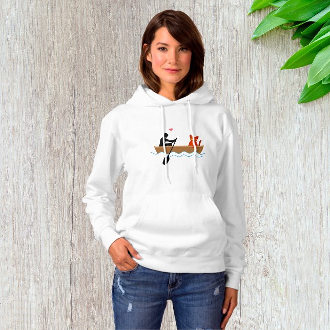 Katze und Ruderer auf dem Schiff Funny Whimsical P Hoodie (Von Creator hochgeladen)