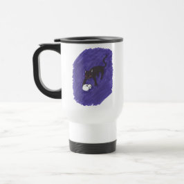 Katze und Schädel Reisebecher