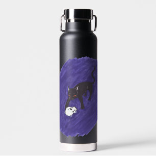 Katze und Schädel Trinkflasche