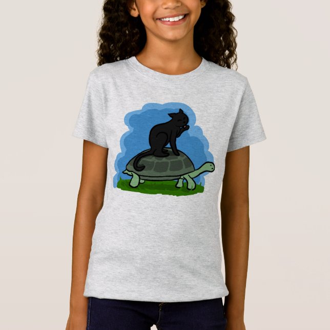 Katze und Schildkröte T-Shirt (Vorderseite)