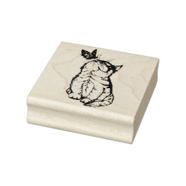 Katze und Schmetterling Gummistempel