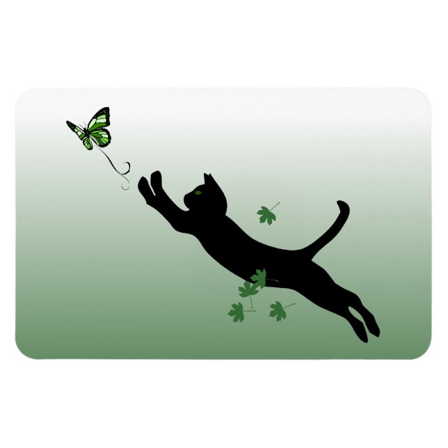 Katze und Schmetterling Magnet (Horizontal)