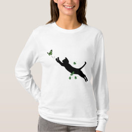 Katze und Schmetterling T-Shirt
