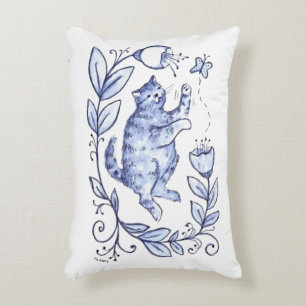 Katze und Schmetterlingskissen Dekokissen