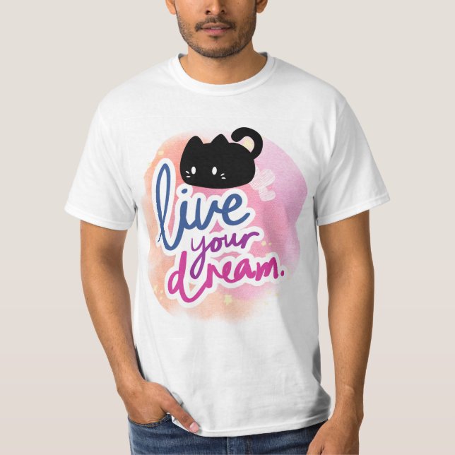 Katze und schönes Design T-Shirt (Vorderseite)