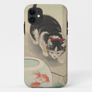 Katze und Schüssel des Goldfischs durch Ohara title_seo2