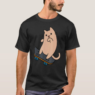 Katze und Skateboard Skateboarding Kätzchen T-Shirt