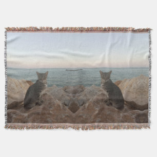 Katze und Sonnenuntergang Decke
