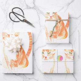 Katze und Spielzeugball Geschenkpapier Set