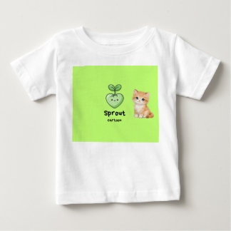 Katze und Spross Cartoon-Design T-Shirt