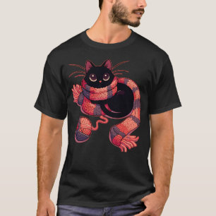 Katze und Stricken Kawaii Katze mit Garnknäuel T-Shirt