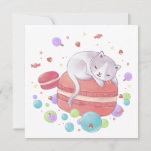 Katze und Süßigkeiten Karte