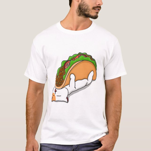 Katze und Taco T-Shirt (Vorderseite)