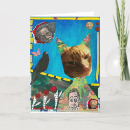 Katze und Vogelgrillkarte Karte