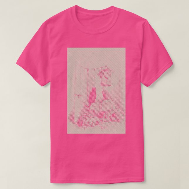 Katze und Vogelkäfig T-Shirt (Design vorne)