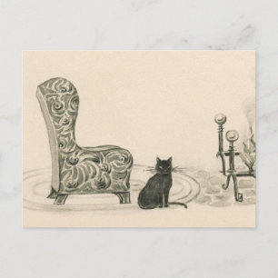 Katze und Vorsitz aus dem Buch von 1921 Postkarte