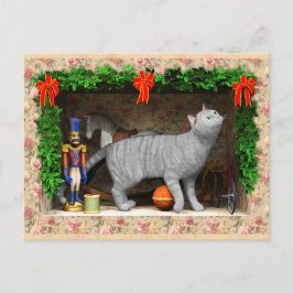 Katze und Weihnachtssachen Postkarte