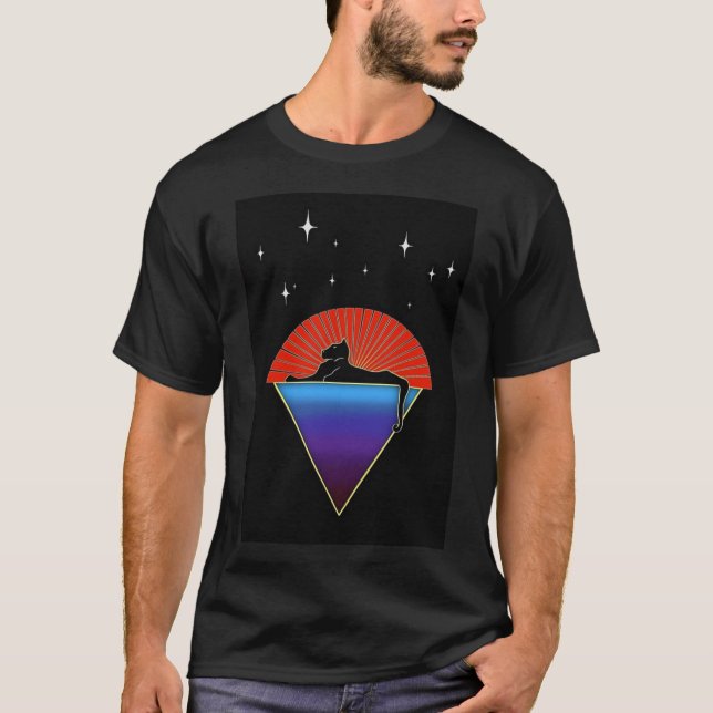 Katze unter dem unverzichtbaren T - Shirt der Ster (Vorderseite)