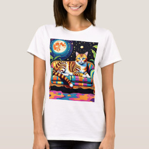 Katze unter den Sternen 2 T-Shirt