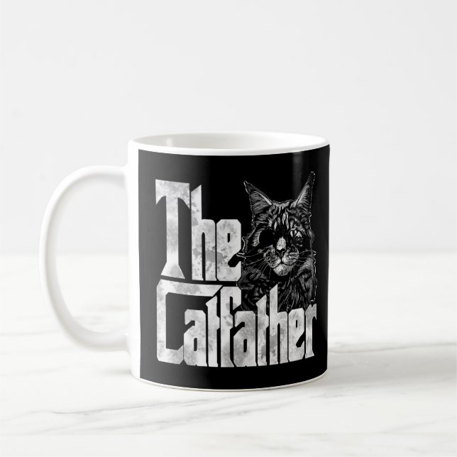 Katze Vater CatVater Crazy Eyepatch Katze Vater Ki Kaffeetasse (Links)