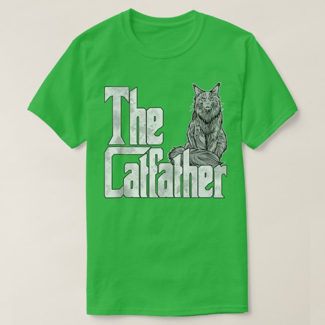 Katze Vater, der Katvater Maine Coon Katze Vater K T-Shirt (Design vorne)