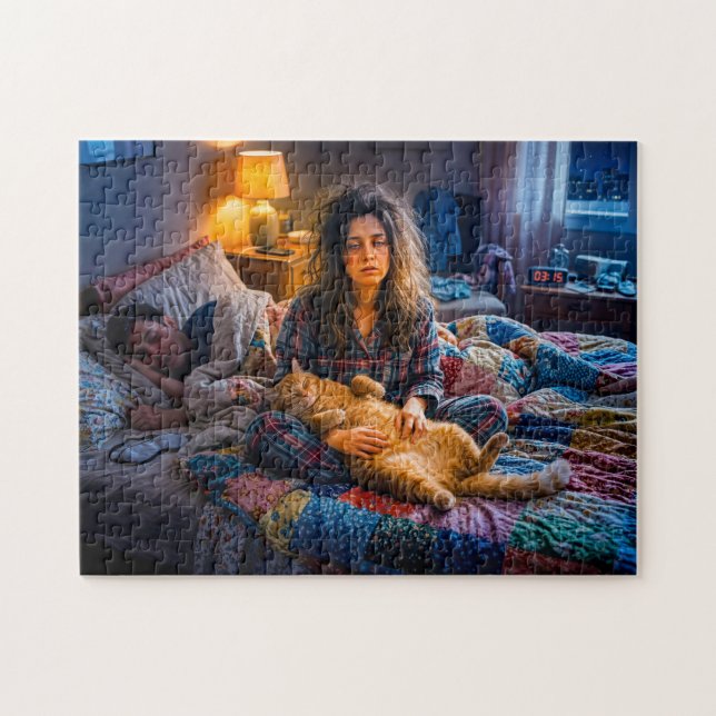 Katze verlangt 3-Uhr-Kuscheln (Horizontal)
