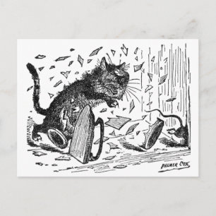 Katze verliert Abendessen, als Maus entkommt Postkarte
