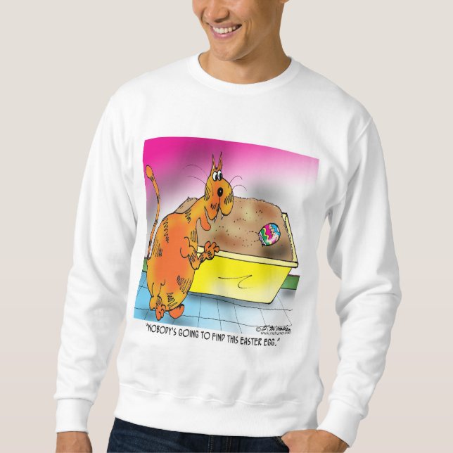 Katze versteckt Osterei Sweatshirt (Vorderseite)