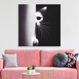 Katze versteckt sich im Schatten Leinwanddruck