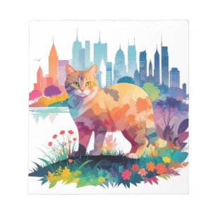 Katze Vintage Umwelt Tierart Malerei Notizblock