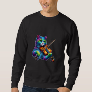 Katze Violine für Kitten und Violinliebhaber Sweatshirt