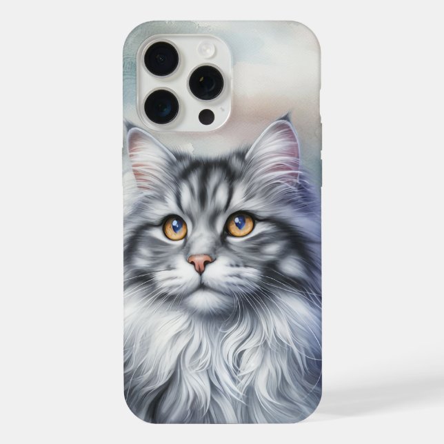 Katze voll Grace in Aquarellfarbe iPhone 15 Pro Max Hülle (Rückseite)