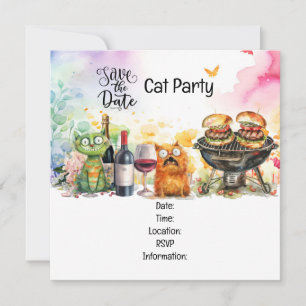Katze  Vollkommen verrückte Katzenparty Einladung