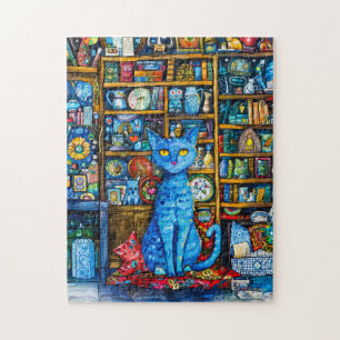 Katze von farbenfroher Hülle