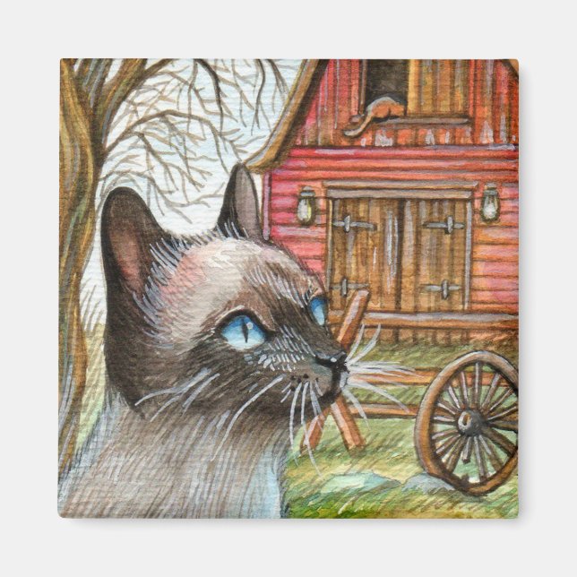 Katze vor dem Stallhaus Magnet (Vorne)