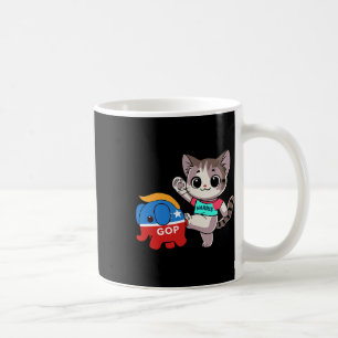 Katze Vs. Gop-Elefant - Kamala Harris - Anti Trump Kaffeetasse
