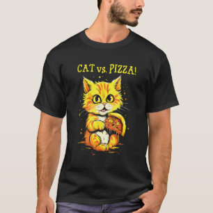 Katze vs. Pizza - Beharrlichkeit zahlt sich aus T-Shirt