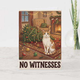 Katze warf Baum um, keine Zeugen Weihnachten Karte