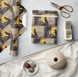 Katze warnt Eule Halloween-Geschenkpapier Geschenkpapier