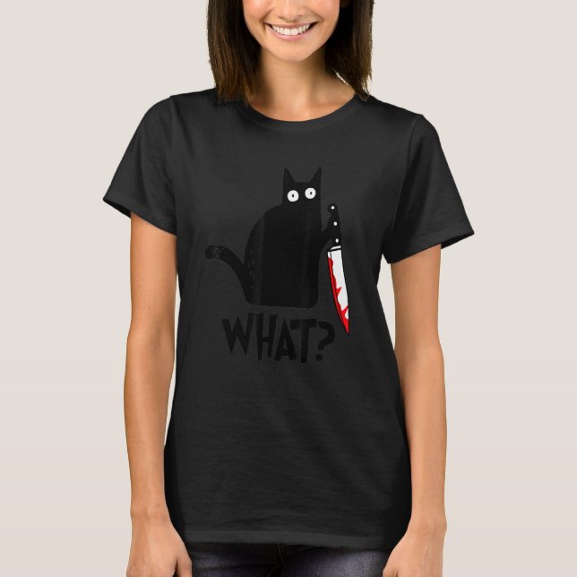 Katze was Black Ca T-Shirt (Vorderseite)