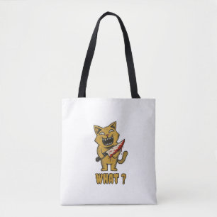 Katze, was _ Funny gruselige Katze mit Knife Tasche