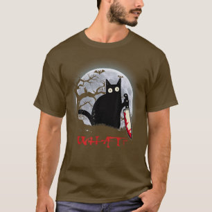 Katze, was für eine mörderische schwarze Katze mit T-Shirt