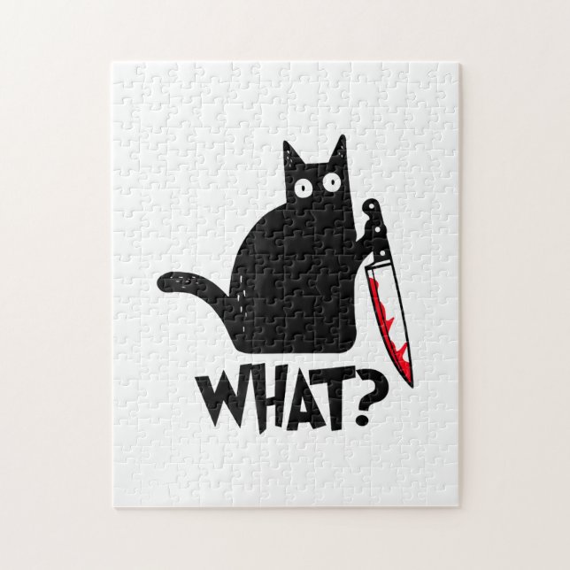 Katze Was_ Lustige Schwarze Katze  (Vertikal)