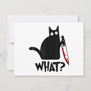 Katze Was_ Lustige Schwarze Katze Feiertagskarte
