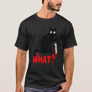 Katze Was _ Lustige Schwarze Katze, Mörderische Ka T-Shirt